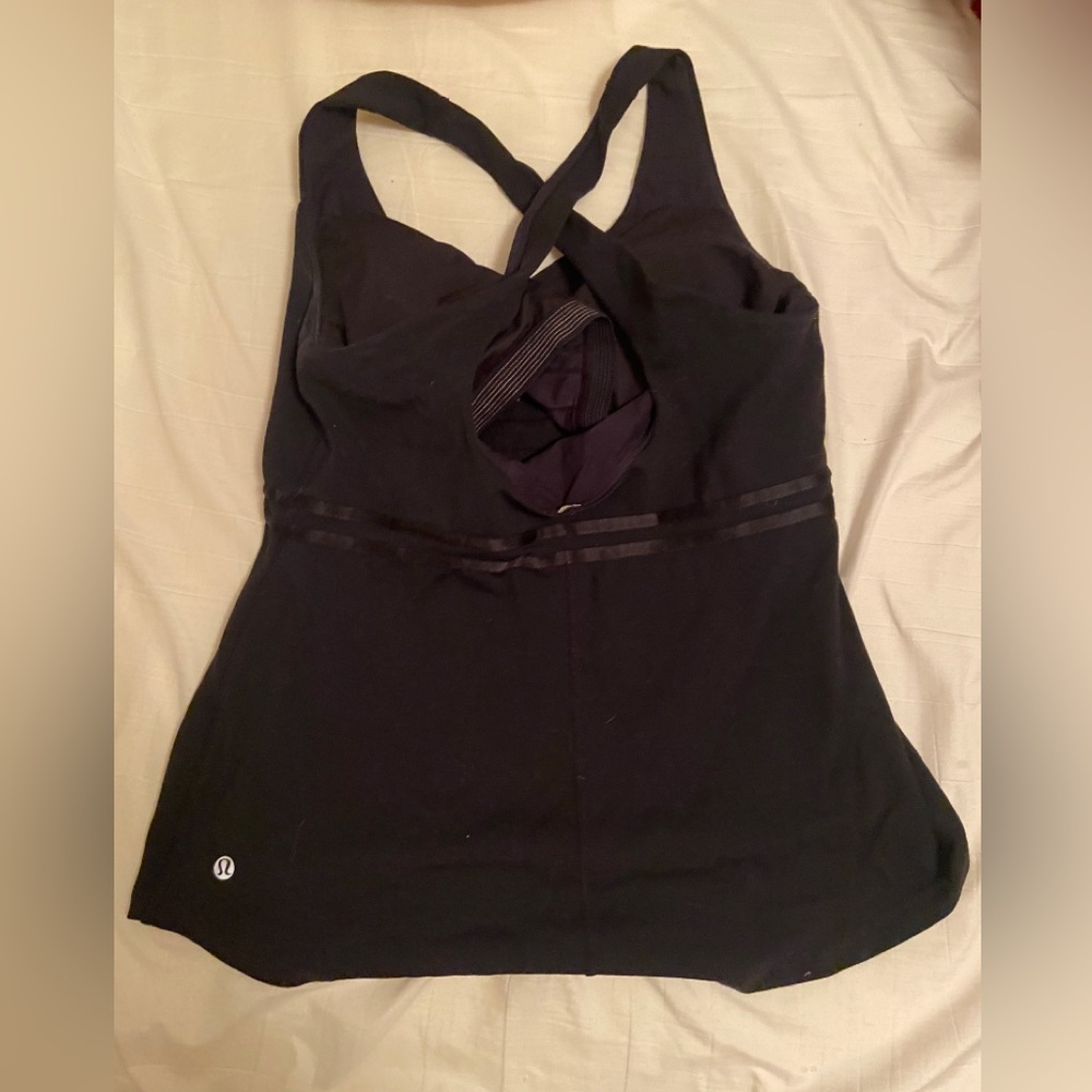 Vintage Black lululemon cross cross back tank top.
